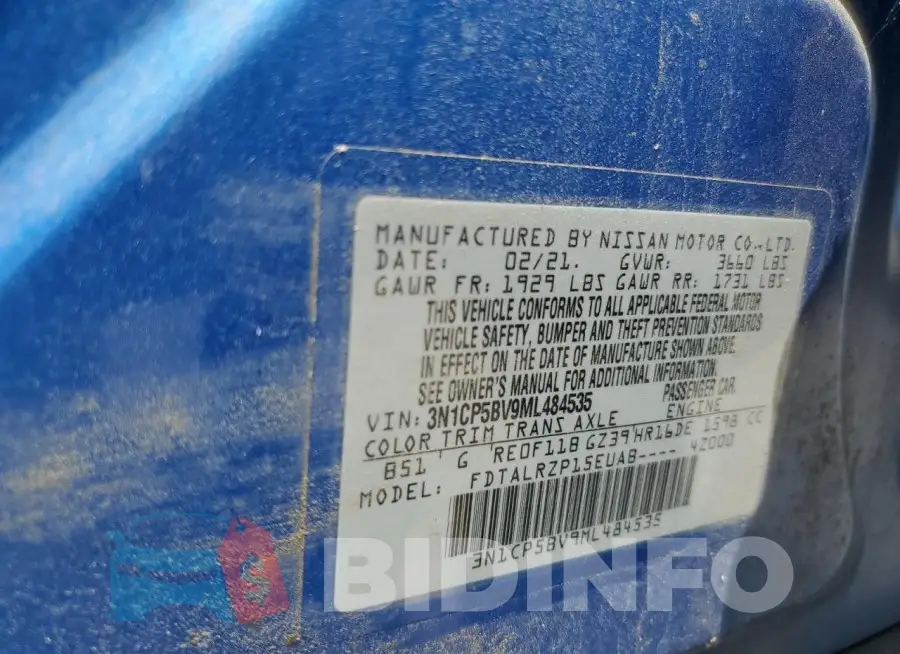 3N1CP5BV9ML484535 Photo# 12