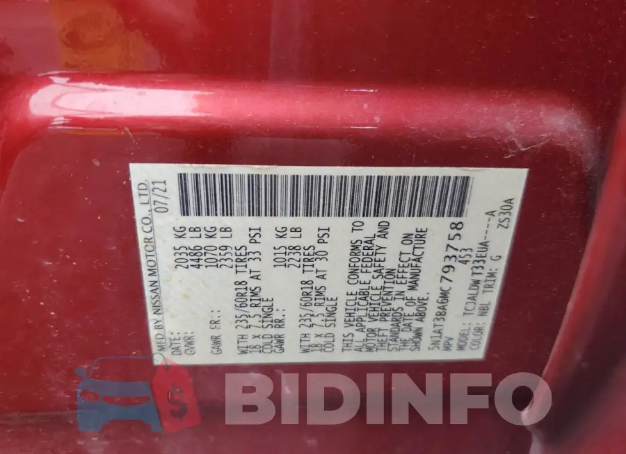 5N1AT3BA6MC793758 Photo# 13