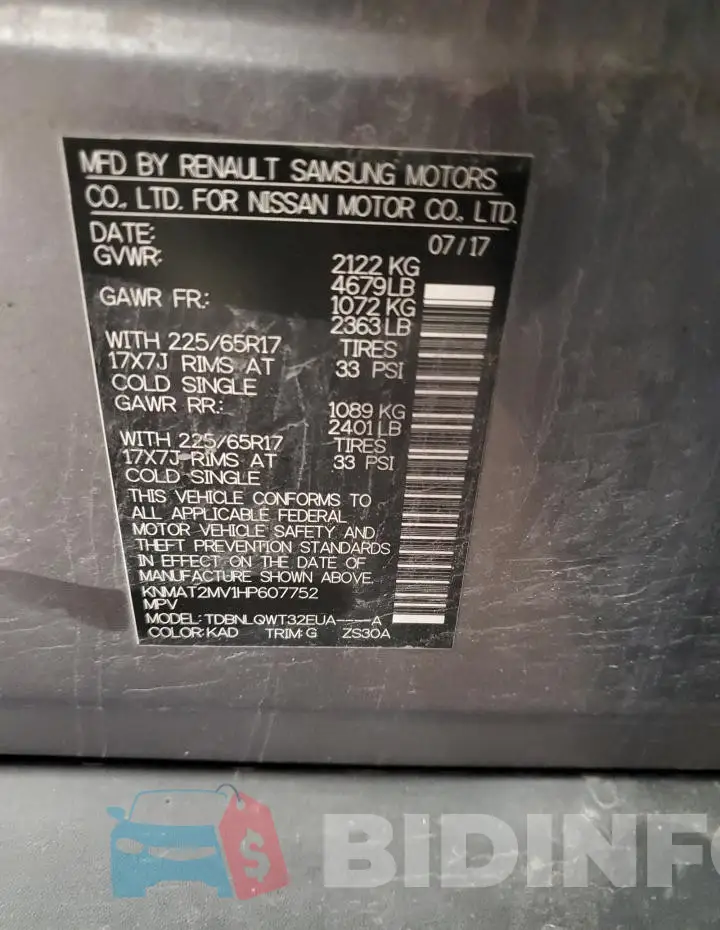 KNMAT2MV1HP607752 Photo# 14