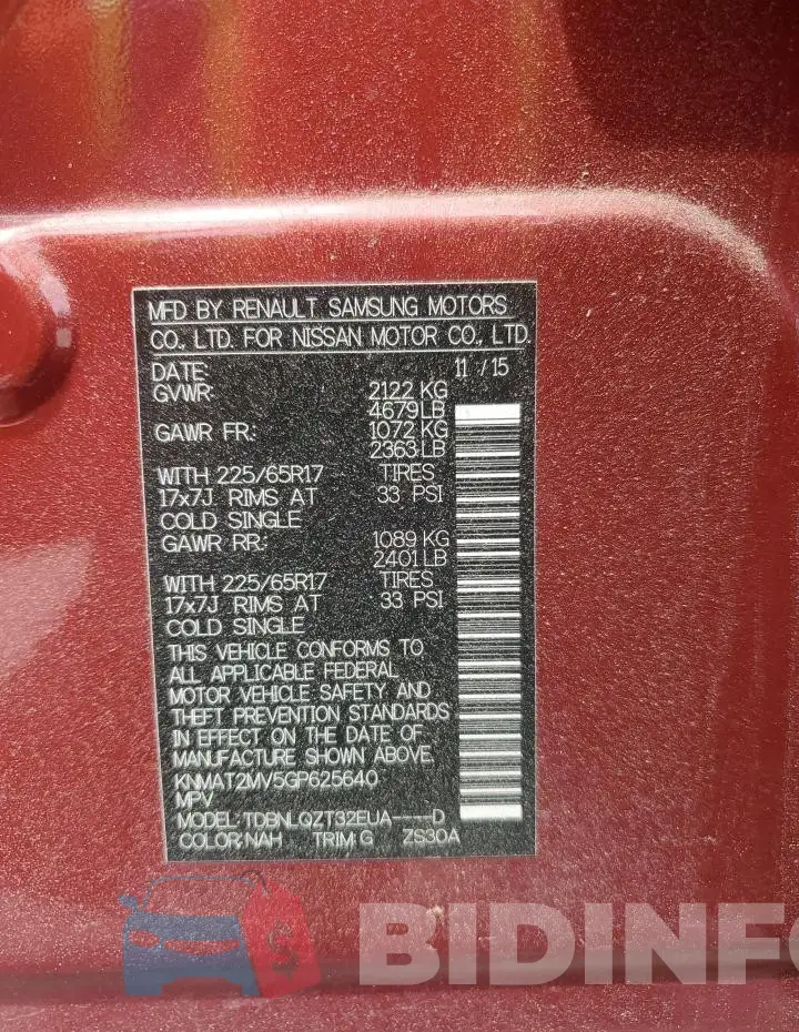 KNMAT2MV5GP625640 Photo# 13