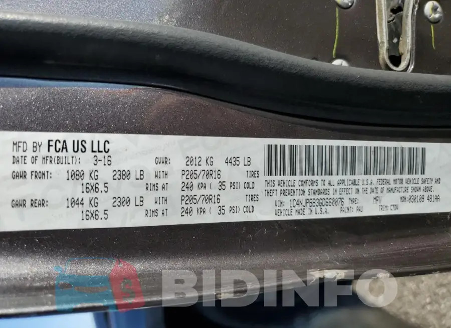 1C4NJPBB3GD660076 Photo# 13