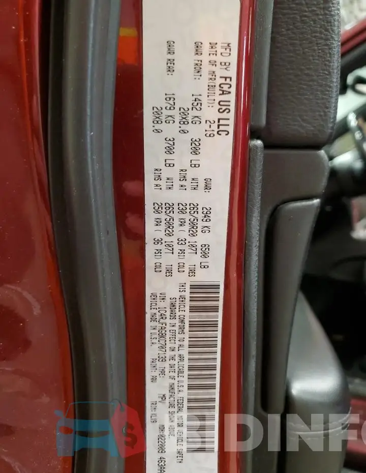 1C4RJFAG8KC707139 Photo# 12
