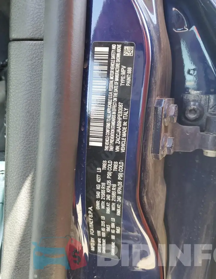 ZACCJAAB9HPE83087 Photo# 13