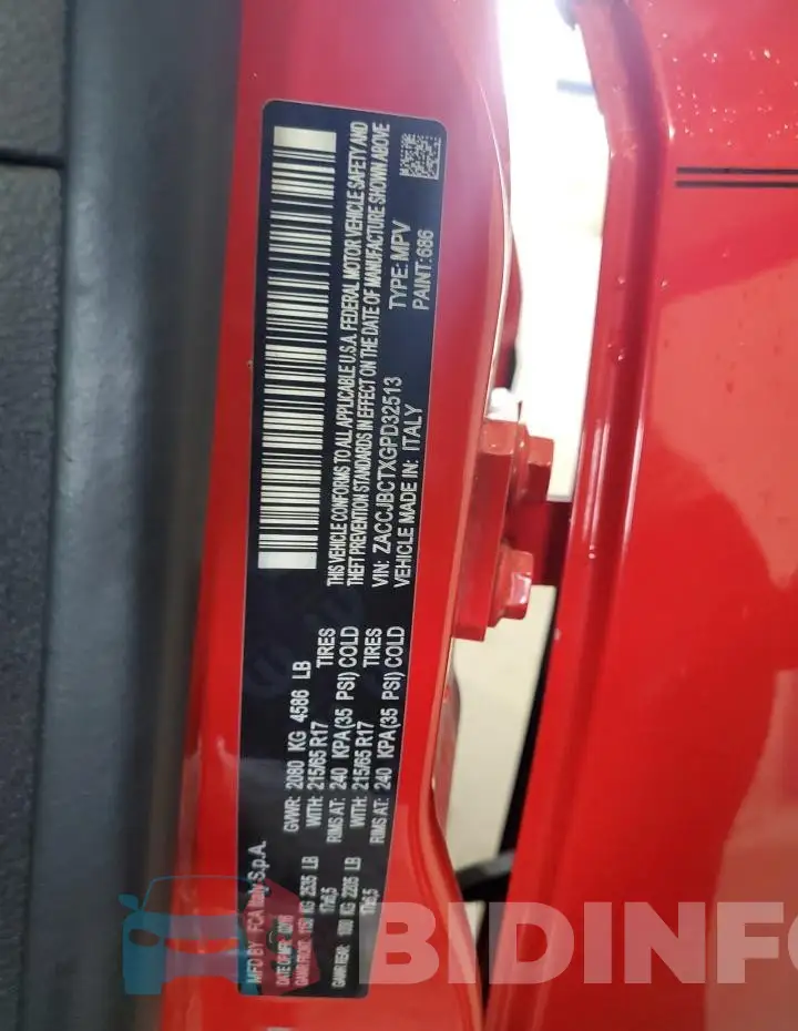 ZACCJBCTXGPD32513 Photo# 13