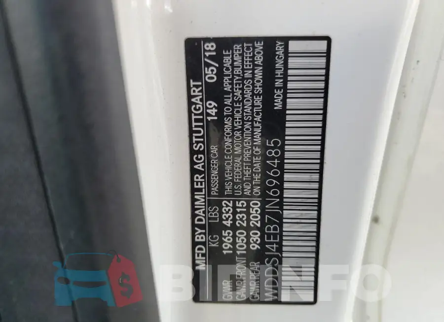 WDDSJ4EB7JN696485 Photo# 12