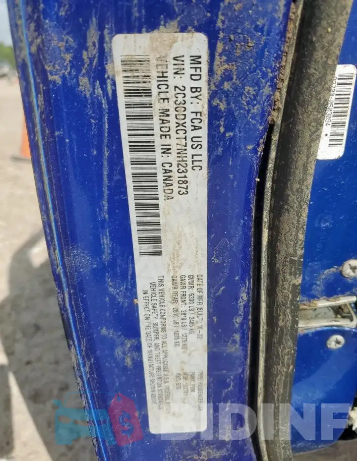 2C3CDXCT7NH231873 Photo# 13