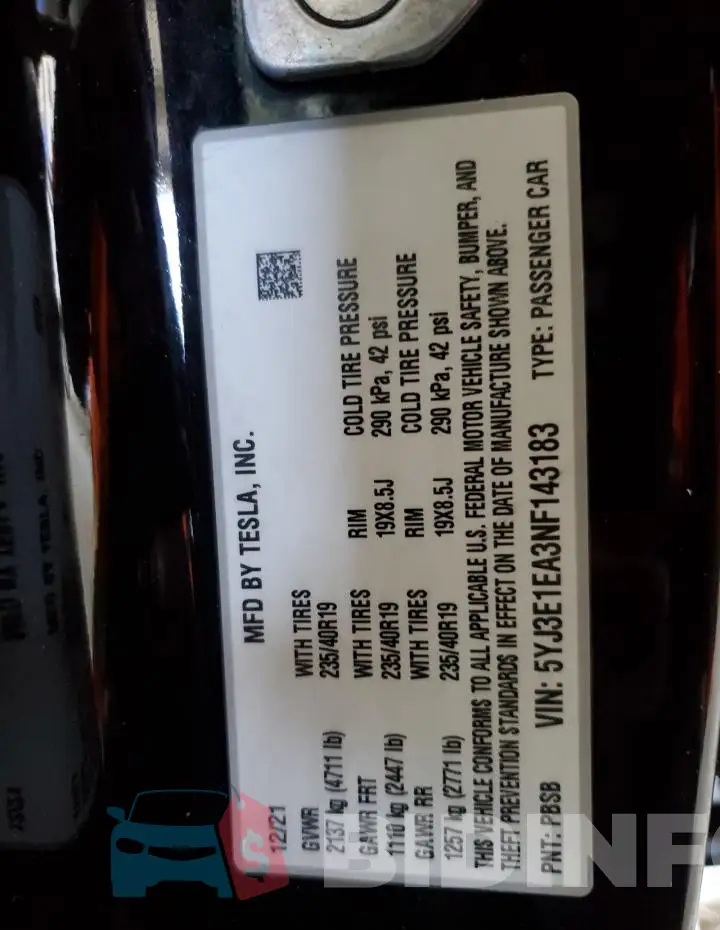 5YJ3E1EA3NF143183 Photo# 12