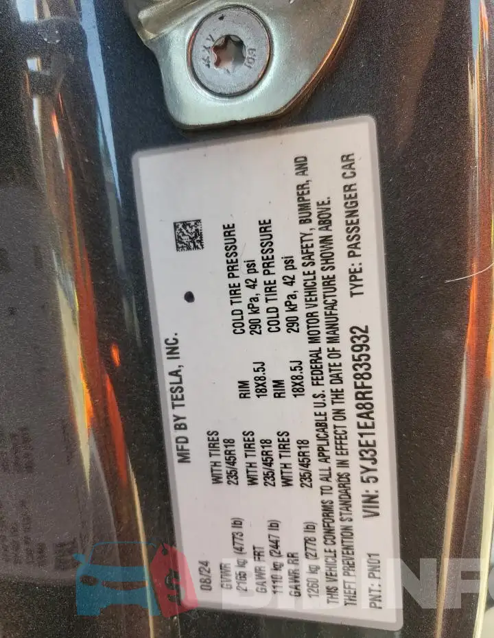 5YJ3E1EA8RF835932 Photo# 12