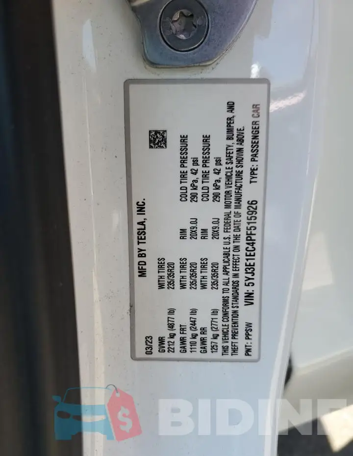 5YJ3E1EC4PF515926 Photo# 12