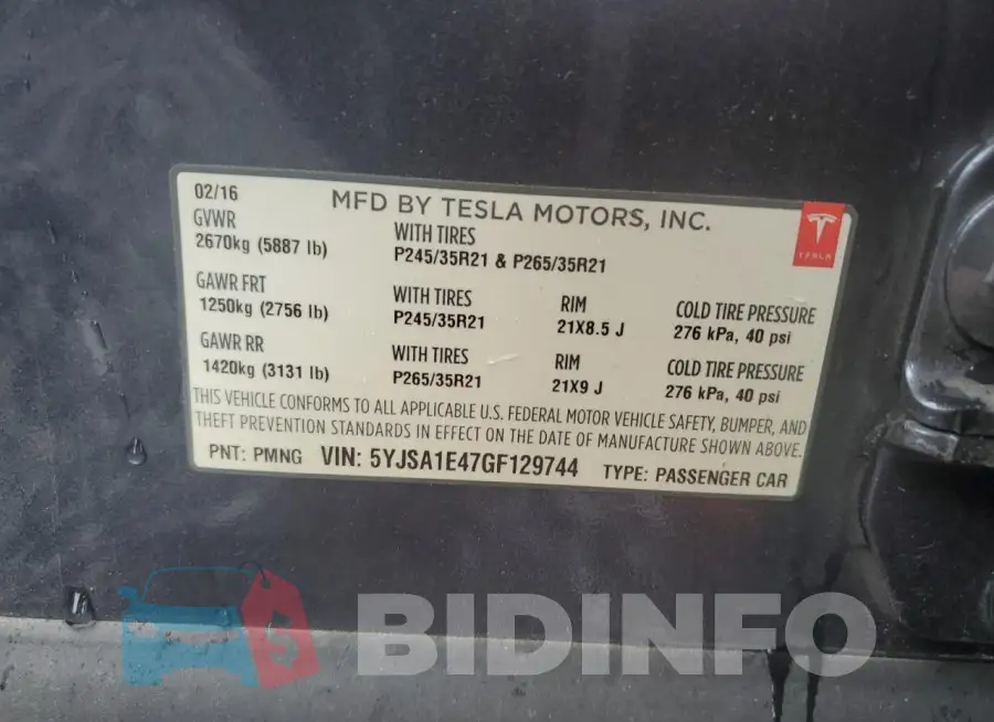 5YJSA1E47GF129744 Photo# 12