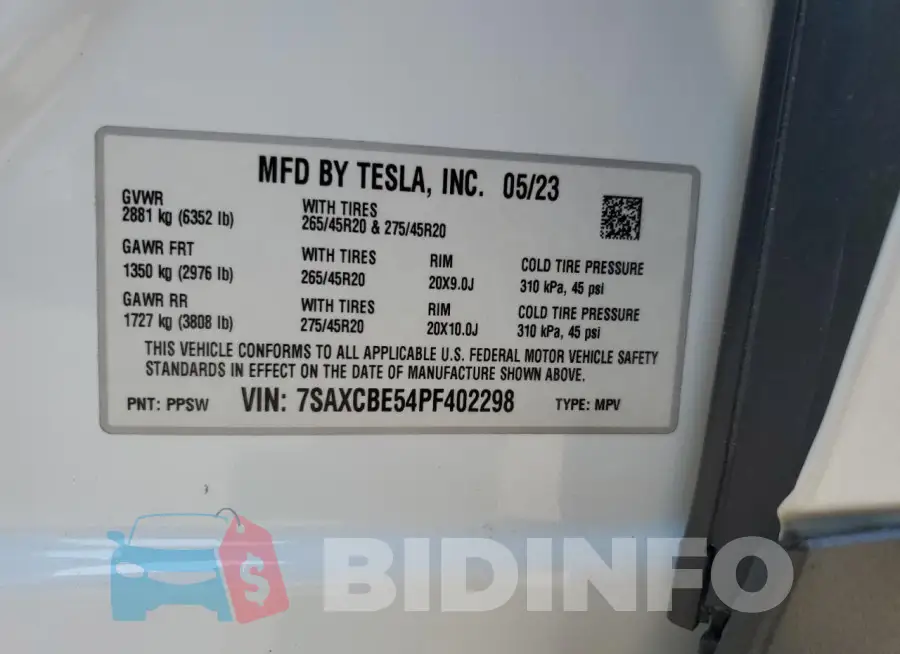 7SAXCBE54PF402298 Photo# 14