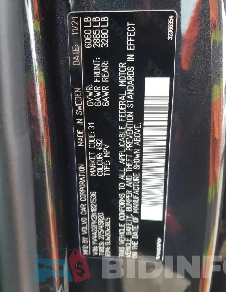 YV4A22PK2N1821536 Photo# 12