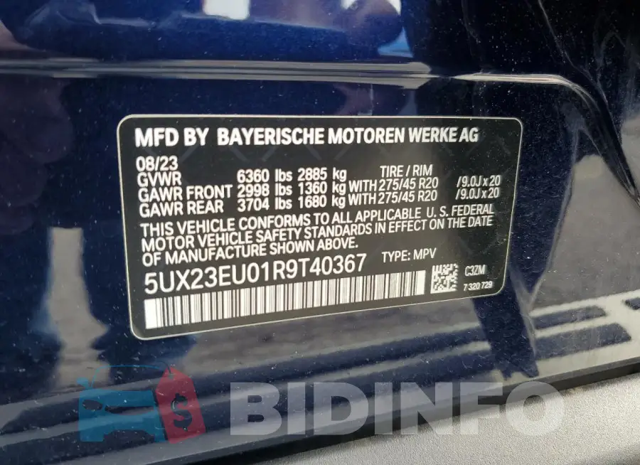 5UX23EU01R9T40367 Photo# 13