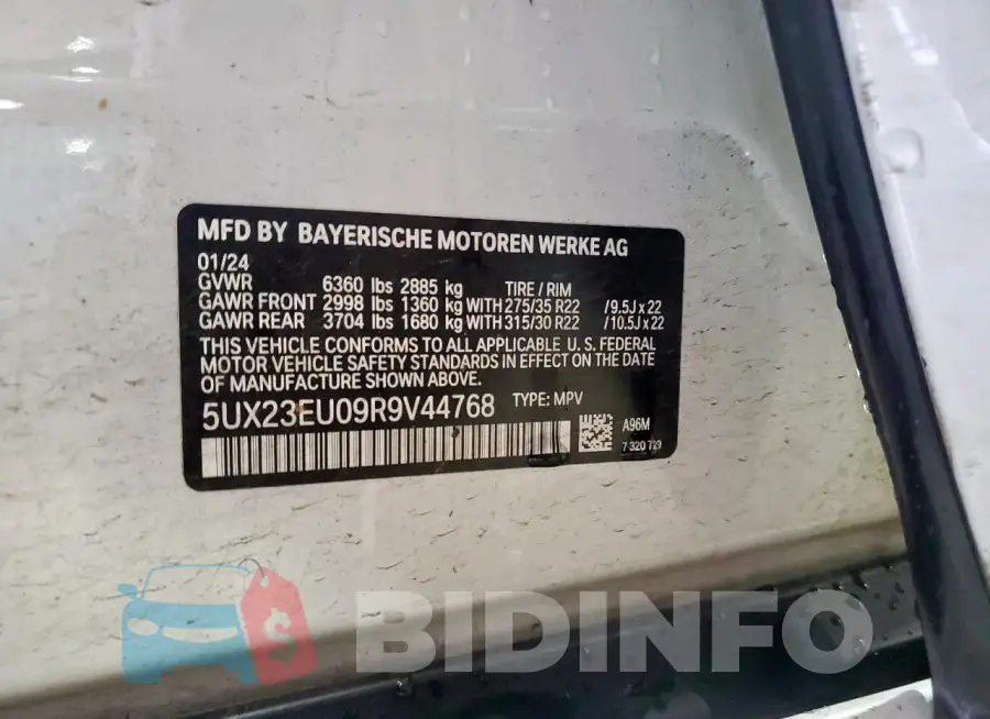5UX23EU09R9V44768 Photo# 13