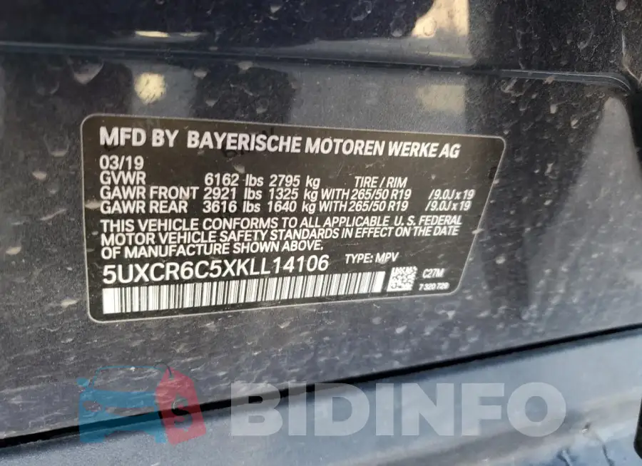 5UXCR6C5XKLL14106 Photo# 12