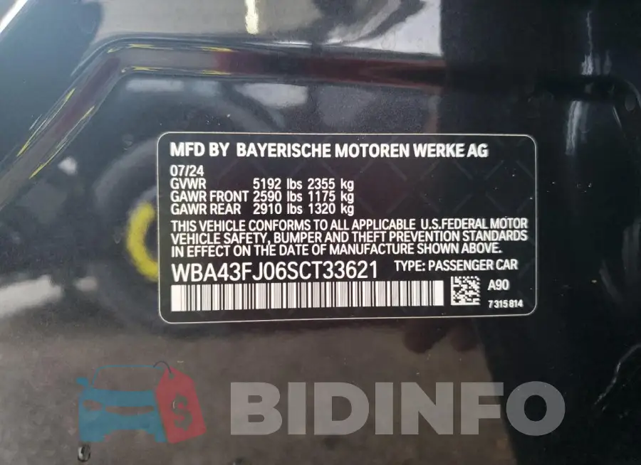 WBA43FJ06SCT33621 Photo# 12