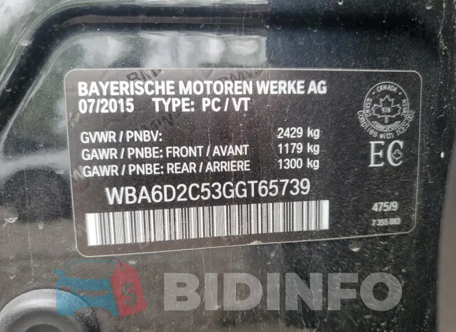 WBA6D2C53GGT65739 Photo# 13