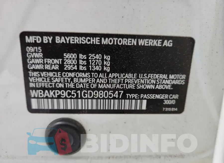 WBAKP9C51GD980547 Photo# 12