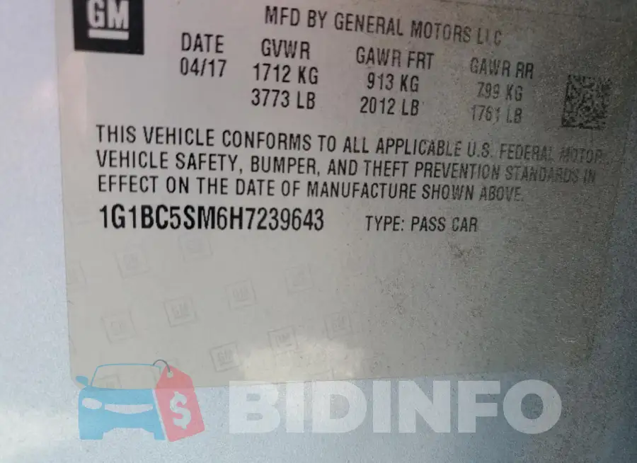1G1BC5SM6H7239643 Photo# 13