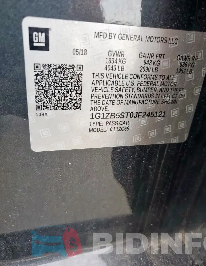 1G1ZB5ST0JF245121 Photo# 12