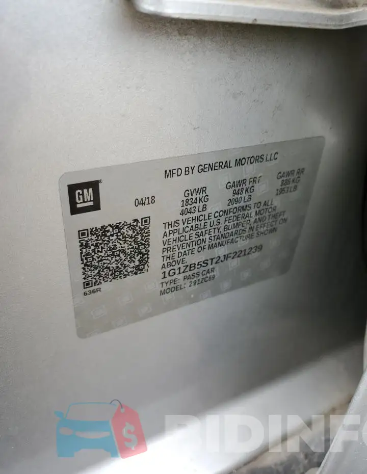 1G1ZB5ST2JF221239 Photo# 12