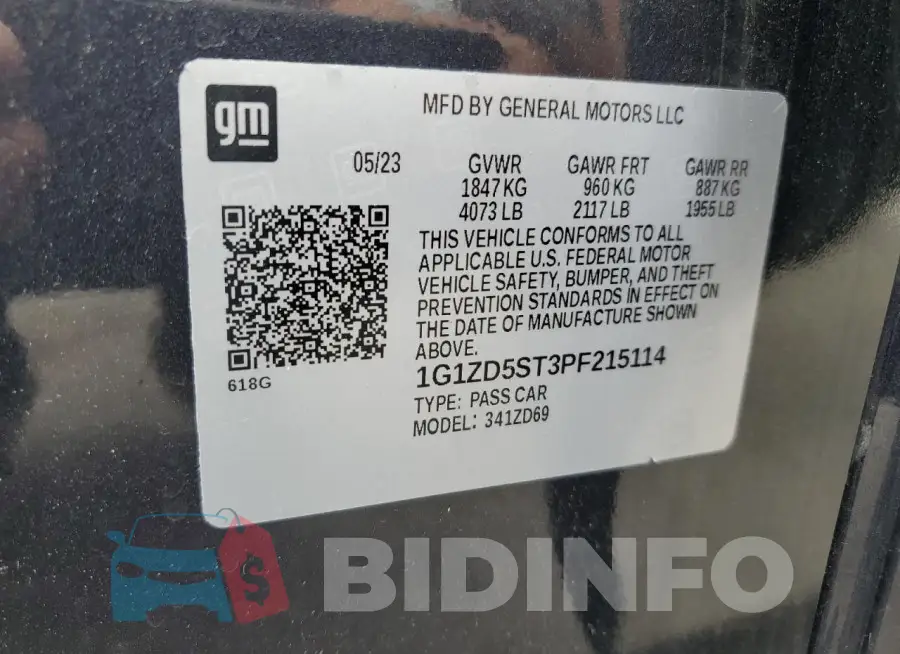 1G1ZD5ST3PF215114 Photo# 13