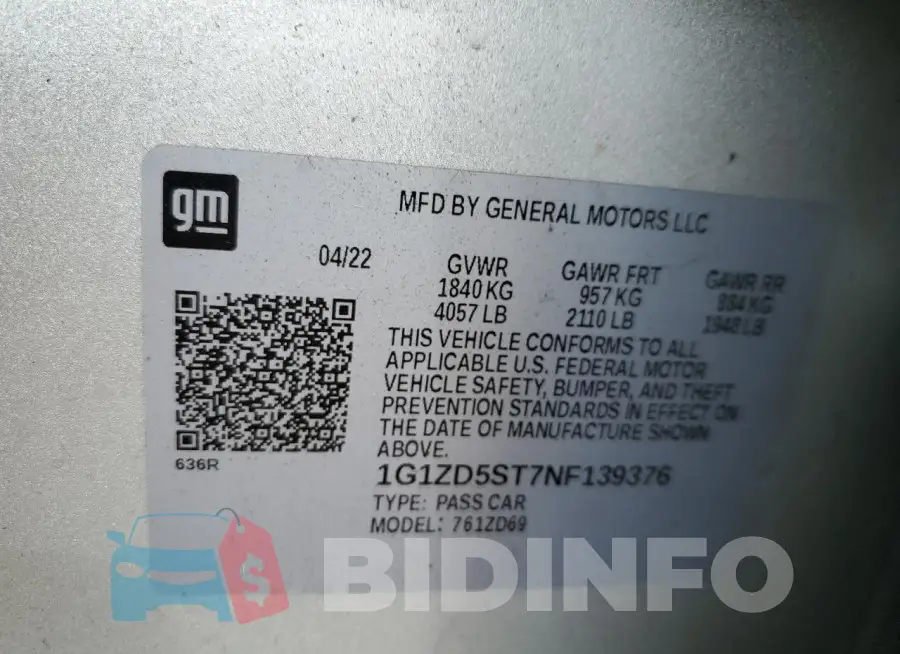 1G1ZD5ST7NF139376 Photo# 12
