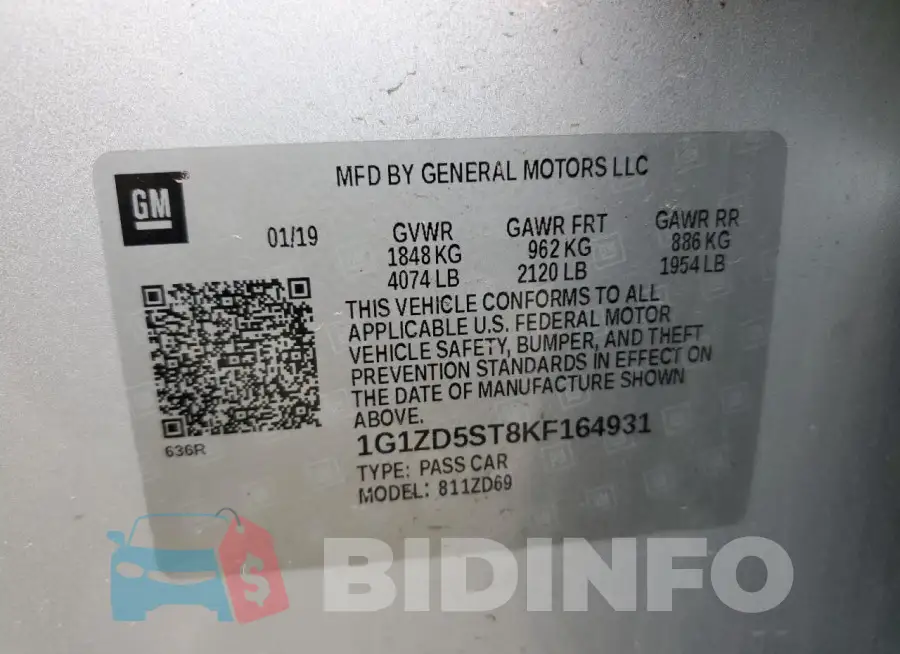 1G1ZD5ST8KF164931 Photo# 12