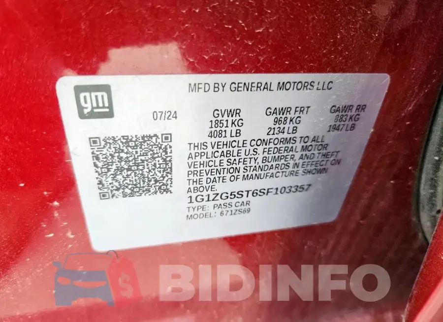 1G1ZG5ST6SF103357 Photo# 13