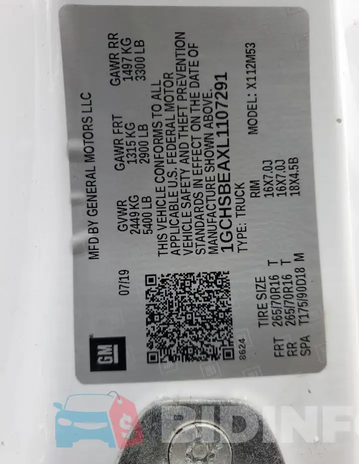 1GCHSBEAXL1107291 Photo# 12