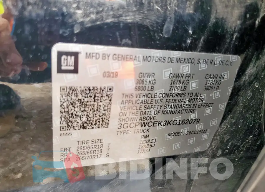 3GCPWCEK3KG162079 Photo# 12