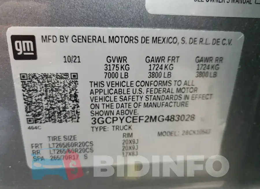 3GCPYCEF2MG483028 Photo# 13