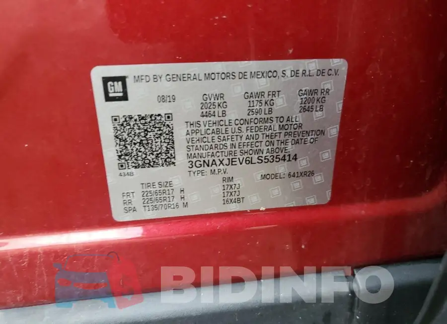 3GNAXJEV6LS535414 Photo# 13