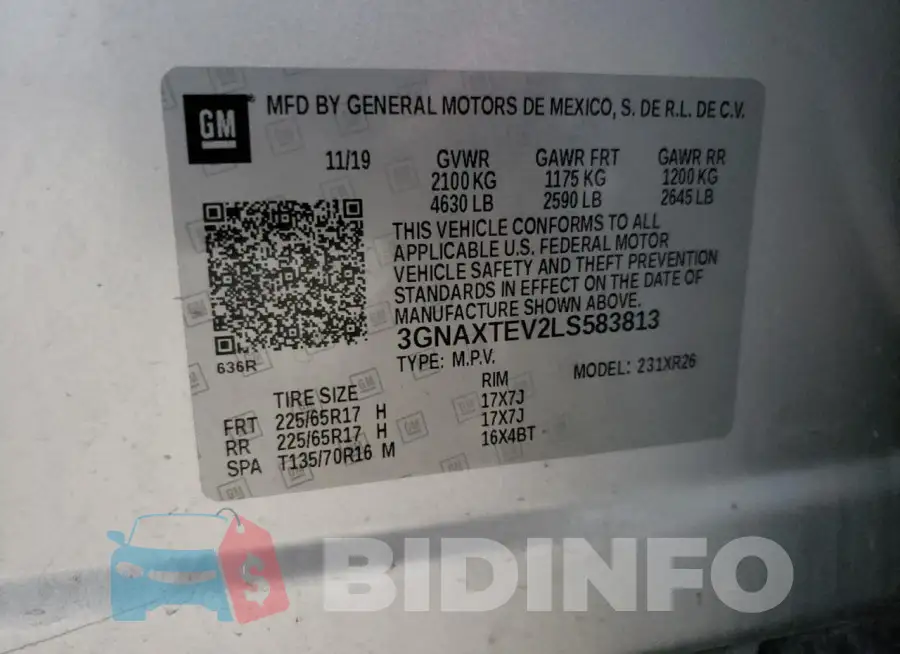3GNAXTEV2LS583813 Photo# 13