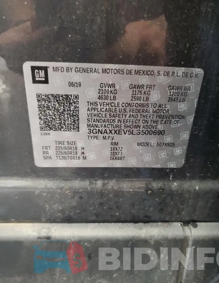 3GNAXXEV5LS500690 Photo# 13