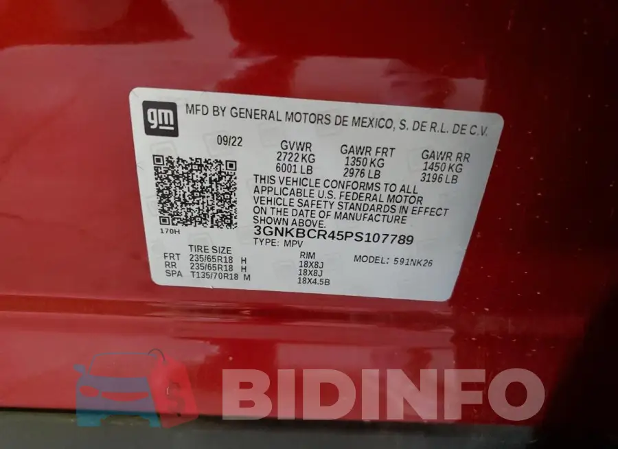 3GNKBCR45PS107789 Photo# 12