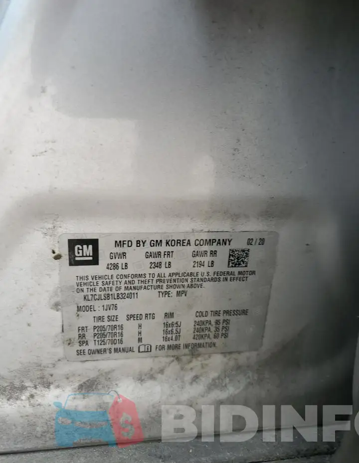 KL7CJLSB1LB324011 Photo# 12
