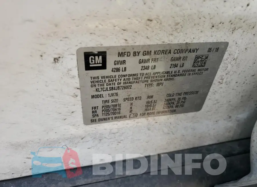 KL7CJLSB4JB726022 Photo# 12