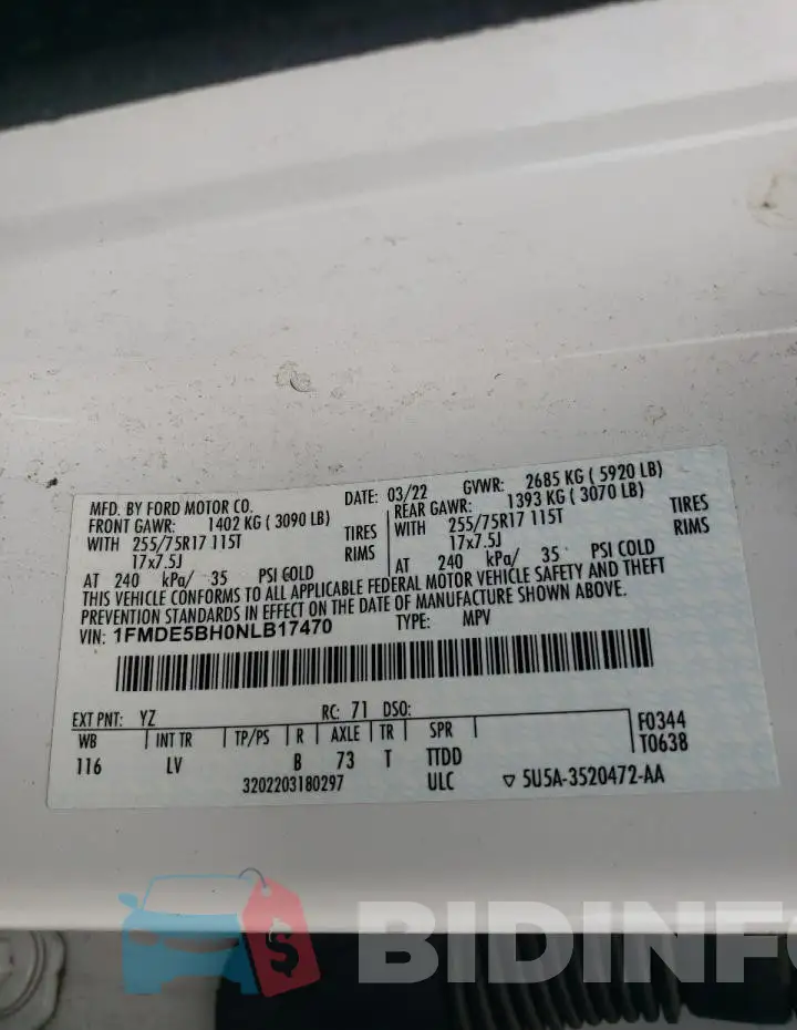 1FMDE5BH0NLB17470 Photo# 13