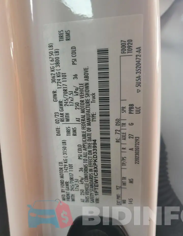 1FTEW1C8XPKD33994 Photo# 12