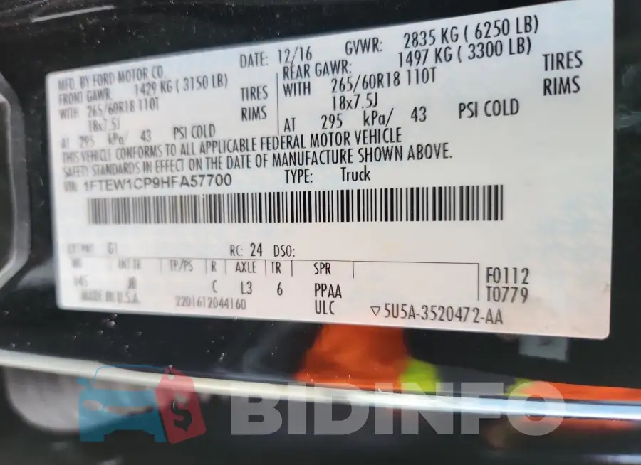 1FTEW1CP9HFA57700 Photo# 12