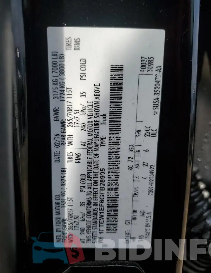 1FTEW1EF6GFB28905 Photo# 12