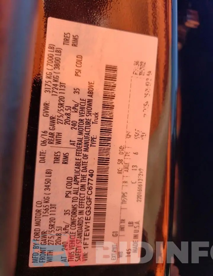 1FTEW1EG3GFC67740 Photo# 12