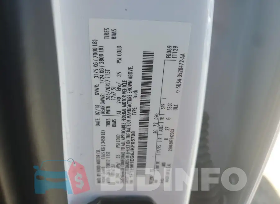 1FTEW1EG6JKF05708 Photo# 12
