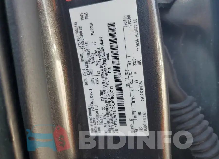 1FTEW1EGXJFB60711 Photo# 12