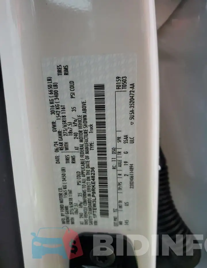 1FTEW3LP9RKE48236 Photo# 12