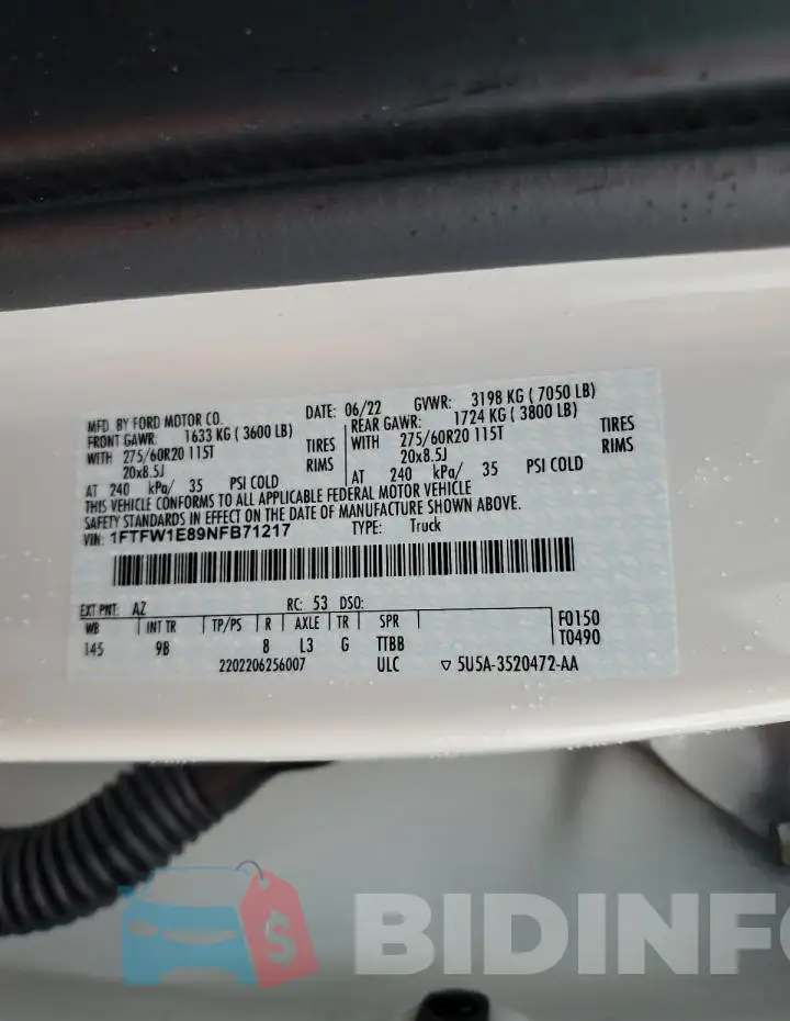 1FTFW1E89NFB71217 Photo# 12