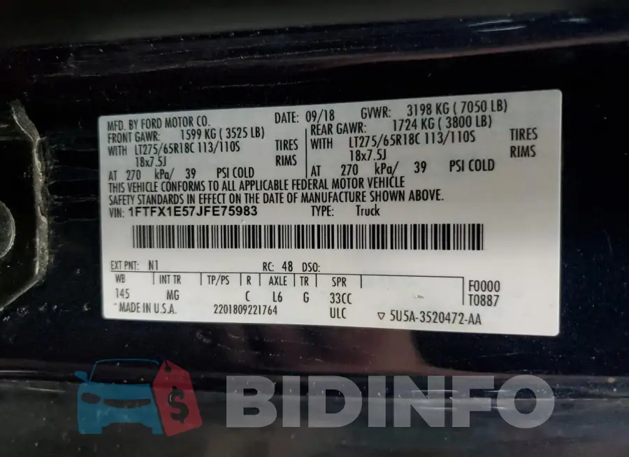 1FTFX1E57JFE75983 Photo# 12