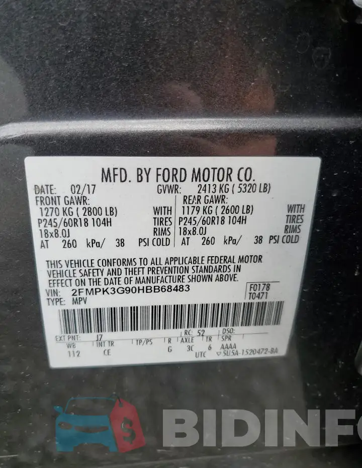 2FMPK3G90HBB68483 Photo# 13