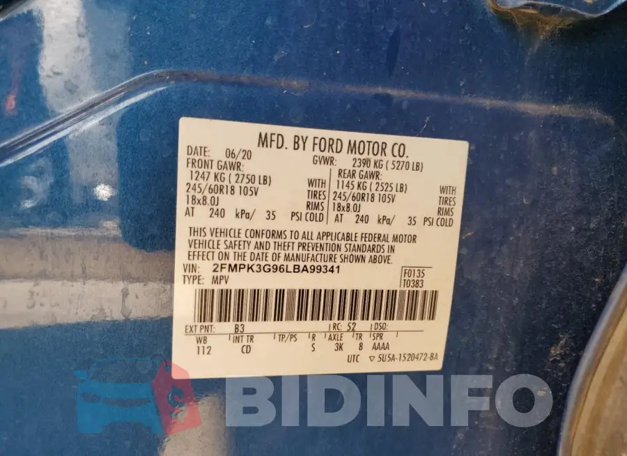 2FMPK3G96LBA99341 Photo# 12